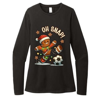 Oh Snap Gingerbreadman Christmas Soccer Womens CVC Long Sleeve Shirt