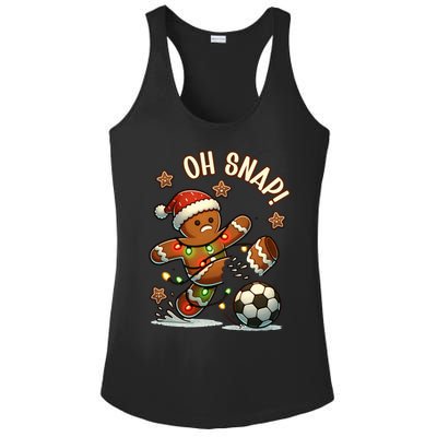 Oh Snap Gingerbreadman Christmas Soccer Ladies PosiCharge Competitor Racerback Tank