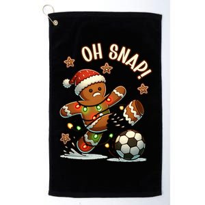 Oh Snap Gingerbreadman Christmas Soccer Platinum Collection Golf Towel