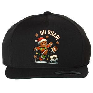 Oh Snap Gingerbreadman Christmas Soccer Wool Snapback Cap