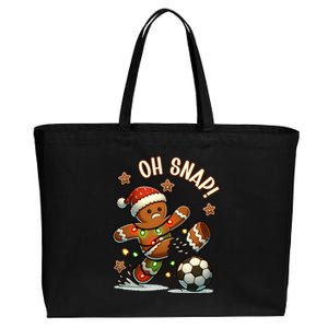 Oh Snap Gingerbreadman Christmas Soccer Cotton Canvas Jumbo Tote