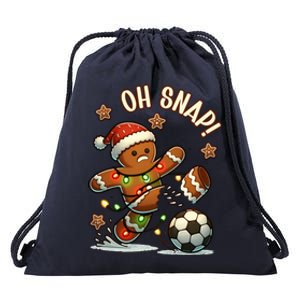 Oh Snap Gingerbreadman Christmas Soccer Drawstring Bag