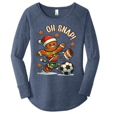 Oh Snap Gingerbreadman Christmas Soccer Women's Perfect Tri Tunic Long Sleeve Shirt