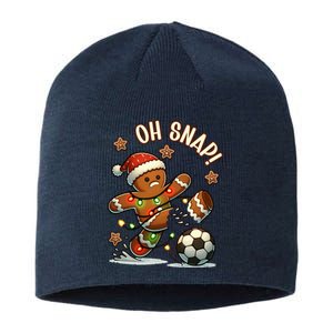 Oh Snap Gingerbreadman Christmas Soccer Sustainable Beanie