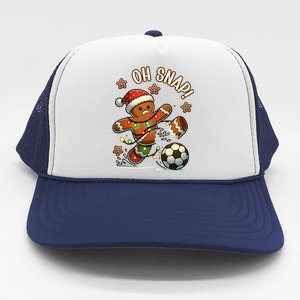 Oh Snap Gingerbreadman Christmas Soccer Trucker Hat