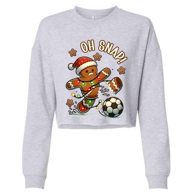 Oh Snap Gingerbreadman Christmas Soccer Cropped Pullover Crew