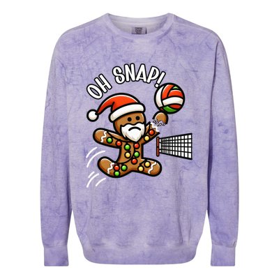 Oh Snap Gingerbreadman Christmas Volleyball Colorblast Crewneck Sweatshirt