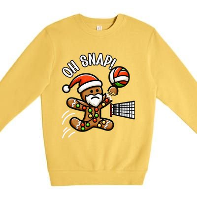 Oh Snap Gingerbreadman Christmas Volleyball Premium Crewneck Sweatshirt