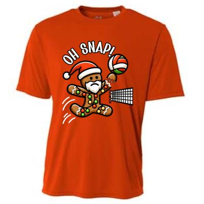 Oh Snap Gingerbreadman Christmas Volleyball Cooling Performance Crew T-Shirt