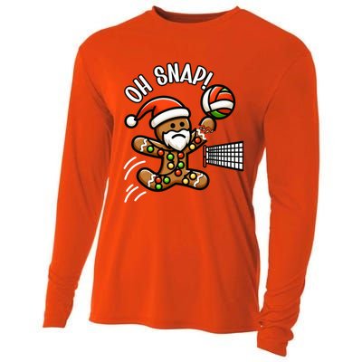 Oh Snap Gingerbreadman Christmas Volleyball Cooling Performance Long Sleeve Crew