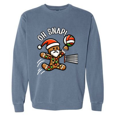 Oh Snap Gingerbreadman Christmas Volleyball Garment-Dyed Sweatshirt