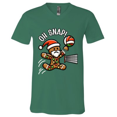 Oh Snap Gingerbreadman Christmas Volleyball V-Neck T-Shirt