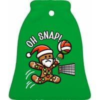 Oh Snap Gingerbreadman Christmas Volleyball Ceramic Bell Ornament