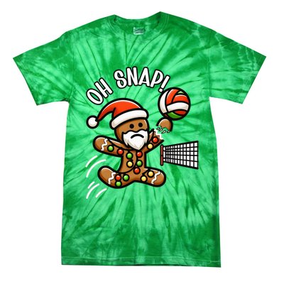 Oh Snap Gingerbreadman Christmas Volleyball Tie-Dye T-Shirt