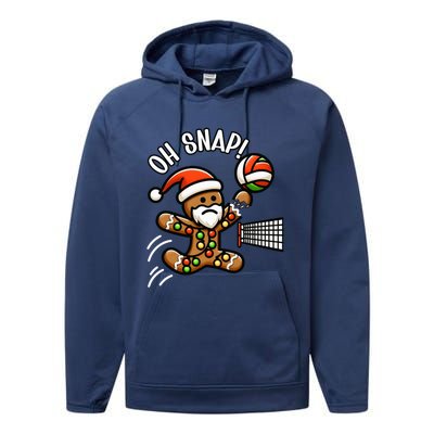 Oh Snap Gingerbreadman Christmas Volleyball Performance Fleece Hoodie