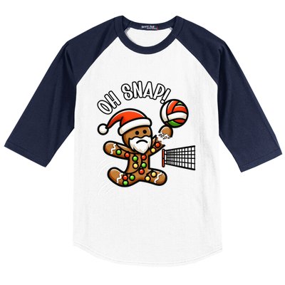 Oh Snap Gingerbreadman Christmas Volleyball Baseball Sleeve Shirt