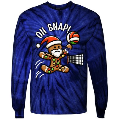 Oh Snap Gingerbreadman Christmas Volleyball Tie-Dye Long Sleeve Shirt