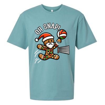 Oh Snap Gingerbreadman Christmas Volleyball Sueded Cloud Jersey T-Shirt