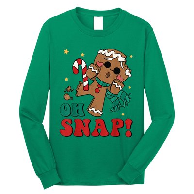 Oh Snap Gingerbread Man Retro Christmas Funny Family Xmas Long Sleeve Shirt