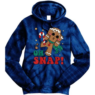 Oh Snap Gingerbread Man Retro Christmas Funny Family Xmas Tie Dye Hoodie