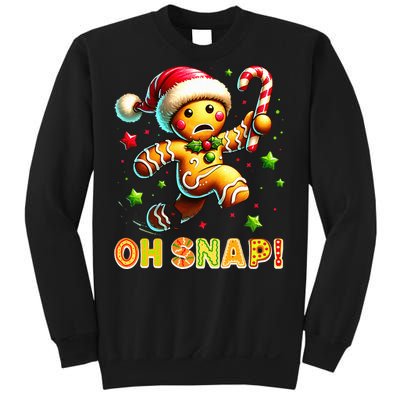 Oh Snap Gingerbread Candy Cane Xmas Christmas Pajamas Santa Sweatshirt