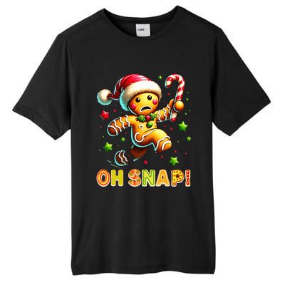 Oh Snap Gingerbread Candy Cane Xmas Christmas Pajamas Santa Tall Fusion ChromaSoft Performance T-Shirt