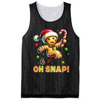 Oh Snap Gingerbread Candy Cane Xmas Christmas Pajamas Santa Mesh Reversible Basketball Jersey Tank