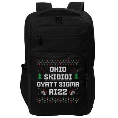 Ohio Skibid.I Gyatt Sigma Rizz Gen Alpha Xmas Christmas Party Impact Tech Backpack