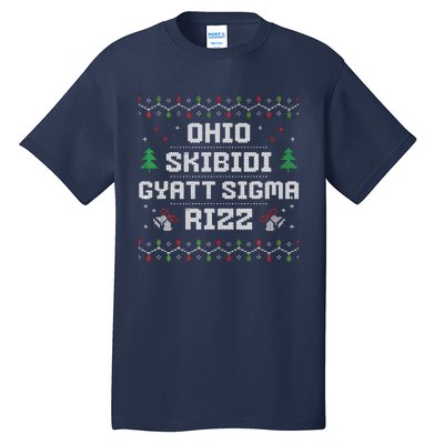 Ohio Skibid.I Gyatt Sigma Rizz Gen Alpha Xmas Christmas Party Tall T-Shirt