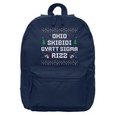 Ohio Skibid.I Gyatt Sigma Rizz Gen Alpha Xmas Christmas Party 16 in Basic Backpack