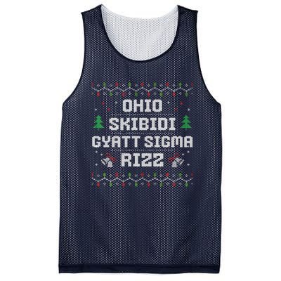 Ohio Skibid.I Gyatt Sigma Rizz Gen Alpha Xmas Christmas Party Mesh Reversible Basketball Jersey Tank