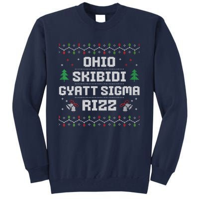 Ohio Skibid.I Gyatt Sigma Rizz Gen Alpha Xmas Christmas Party Tall Sweatshirt