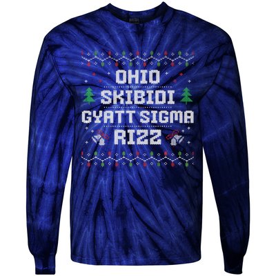 Ohio Skibid.I Gyatt Sigma Rizz Gen Alpha Xmas Christmas Party Tie-Dye Long Sleeve Shirt