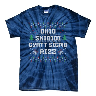 Ohio Skibid.I Gyatt Sigma Rizz Gen Alpha Xmas Christmas Party Tie-Dye T-Shirt