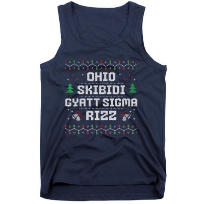 Ohio Skibid.I Gyatt Sigma Rizz Gen Alpha Xmas Christmas Party Tank Top