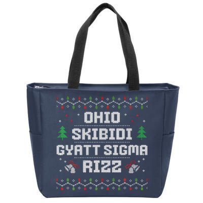 Ohio Skibid.I Gyatt Sigma Rizz Gen Alpha Xmas Christmas Party Zip Tote Bag