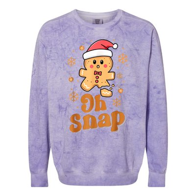 Oh Snap Gingerbread Man Cute Christmas Cookie Baking Team Colorblast Crewneck Sweatshirt