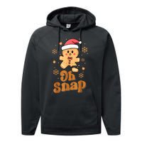 Oh Snap Gingerbread Man Cute Christmas Cookie Baking Team Performance Fleece Hoodie