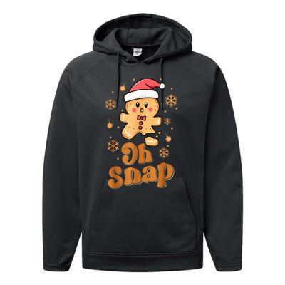 Oh Snap Gingerbread Man Cute Christmas Cookie Baking Team Performance Fleece Hoodie