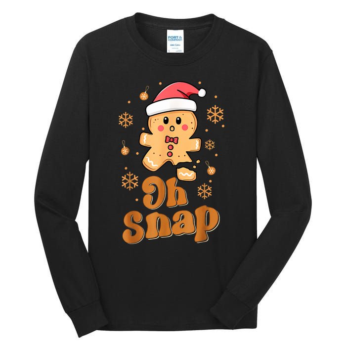 Oh Snap Gingerbread Man Cute Christmas Cookie Baking Team Tall Long Sleeve T-Shirt