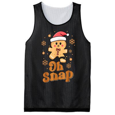 Oh Snap Gingerbread Man Cute Christmas Cookie Baking Team Mesh Reversible Basketball Jersey Tank