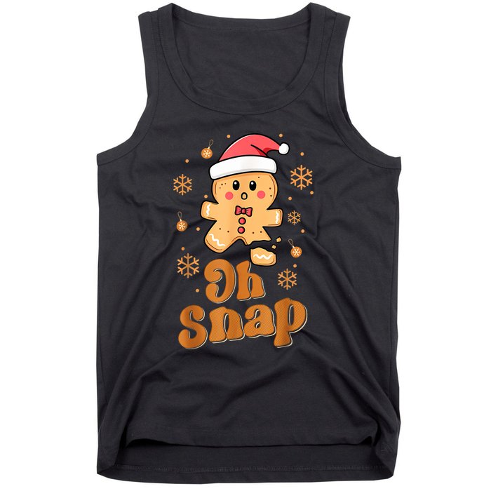 Oh Snap Gingerbread Man Cute Christmas Cookie Baking Team Tank Top