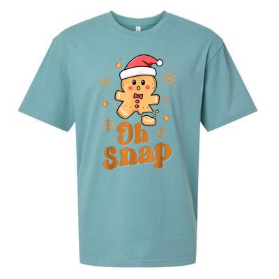 Oh Snap Gingerbread Man Cute Christmas Cookie Baking Team Sueded Cloud Jersey T-Shirt