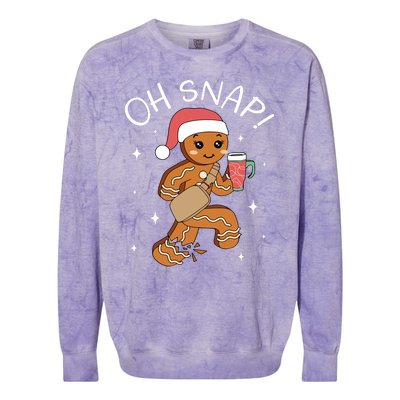 Oh Snap Gingerbread Christmas Colorblast Crewneck Sweatshirt