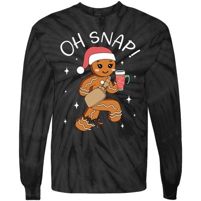 Oh Snap Gingerbread Christmas Tie-Dye Long Sleeve Shirt