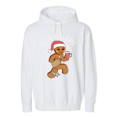 Oh Snap Gingerbread Christmas Garment-Dyed Fleece Hoodie