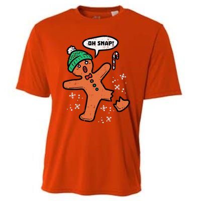 Oh Snap Gingerbread Man Funny Christmas Xmas Cooling Performance Crew T-Shirt