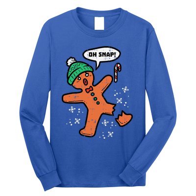 Oh Snap Gingerbread Man Funny Christmas Xmas Long Sleeve Shirt