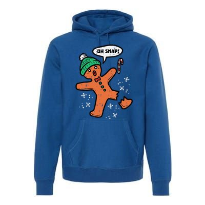 Oh Snap Gingerbread Man Funny Christmas Xmas Premium Hoodie