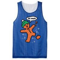 Oh Snap Gingerbread Man Funny Christmas Xmas Mesh Reversible Basketball Jersey Tank